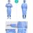 Winner Medical Releases Purcotton Isolation Gown with White Non-woven Laminated with Blue PE