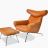 Ox chair and ottoman replica FA048-ANL in Premium Aniline Leather Upholstery