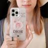 Dior iphone15ケース ピンク かわいい 流砂殻 ディオール 花柄 人気 少女-Cutezaka