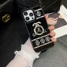 シャネル iphone15 スマホケース リング付き おしゃれ ゴールド キラキラ Chanel アイフォン15 カバー ビジネス アクリル 亮面-Cutezaka