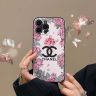 シャネル iphone15 携帯ケース 白 レザー ローズピンク 字母プリント 花 女性愛用 薄型-Cutezaka