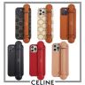 セリーヌ iPhone17/17 Proケース トリオンフ柄 CELINE iPhone16 Pro/16 ProMaxケース ベルト付き