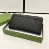 GUCCI グッチ ラバーコーティング グッチシマ 2つ折り財布 長財布 黒 ブラック メンズ レディース 送料無料