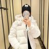MONCLER Mayaショートダウンジャケット レディース ホワイト おしゃれ モンクレール スーパーコピー