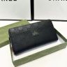 GUCCI グッチ ラウンドファスナー長財布 シマレザー ブラック/ゴールド金具
