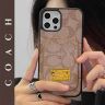 ブランド Coach コーチ iphone15 ケース 高品質 レザー 定番柄 クラシック 背面収納 芸能人 アイフォーン15 スマホケース 金属ロゴ おしゃれ 日韓風-Cutezaka