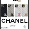 高级 Chanel ブランド iphone15 ケース シープスキン 菱形紋様 シャネル アイフォン15proカバー レザー  メタルロゴ 売れ筋 薄型-Cutezaka