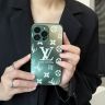 ルイヴィトン 定番柄 iPhone 15プロマックス ケース グラデーション ガラス 大人気 つや消し -Cutezaka