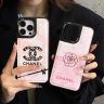 chanel ケース iphone17/17pro 携帯ケース PUレザー ココマーク ピンク