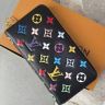 LOUIS VUITTON ルイヴィトン × 村上隆 ジッピー・ウォレット モノグラム ラムレザー マルチカラー レディース財布