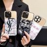 シャネル iphone17pro/17スマホケース 背面 ガラス 鏡付き YSL iphone16pro/16plusケース かわいい 花 DIOR アイフォーン15 携帯ケース シンプル おしゃれ