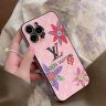 少女 ヴィトン風 アイフォーン 15 スマホケース ピンク かわいい vuitton風 iphone15plusカバー 花 薄型-Cutezaka