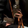 皮製 ルイヴィトン iphone 17 カード収納 携帯ケース LV 斜めがけ