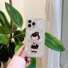 シャネル iphone15 スマホケース 可愛い アニメキャラクター クリア 流砂殻 Chanel アイホン15 カバー グリッター 夜光る-Cutezaka