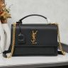 YVES SAINT LAURENT イヴサンローラン ショルダーバッグ チェーン レザー ブラック 黒 レディース