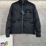 最高級 プラダ スーパーコピー 大注目 PRADA◆Re-Nylon クロップド丈 ダウンジャケット ロゴ ブラック