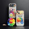 カイカイキキ iphone15ケース 村上隆 花 sunflower スマホケース iphone15 安全 耐衝撃 アイホン15 ケース 電気メッキ-Cutezaka