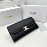 CELINE セリーヌ シャイニーカーフスキン ラージウォレット トリオンフ ブラック 長財布 小銭入れ