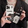 シャネル iphone15 ケース シリコン 白黒 アイフォーン 15pro max スマホケース chanel 薄型 ブランド iphone14 カバー カメリア柄-Cutezaka