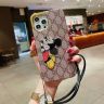 グッチ iphone 15Pro スマホケース 布製 ストラップ付き ミッキー ロープロファイル Gucci アイフォン 15 カバー 高校生 可愛い-Cutezaka