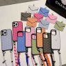 ゴヤール iphone15 携帯ケース ショルダー 刺繍 無料ヘッドフォンケースカバー 8色 ストラップ付き 人気-Cutezaka