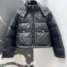 CHANEL シャネル レザー ダウンジャケット フード付き ブラック ビッグポケット 軽量 防風 防寒