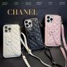 シャネル iPhone17 Pro/17ケース 長いストラップ付き CHANEL iPhone16/16 ProMaxケース 斜めがけ Chanel iPhone15ケース カード収納