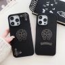 クロームハーツ 風 iphone17/17pro レザーケース CHクロス メタルロゴ chrome heartsアイフォンiphone16/16plus ケース 男女兼用 おしゃれ